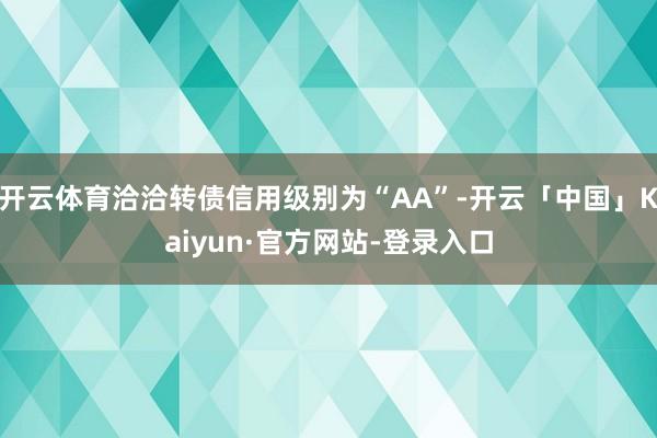 开云体育洽洽转债信用级别为“AA”-开云「中国」Kaiyun·官方网站-登录入口