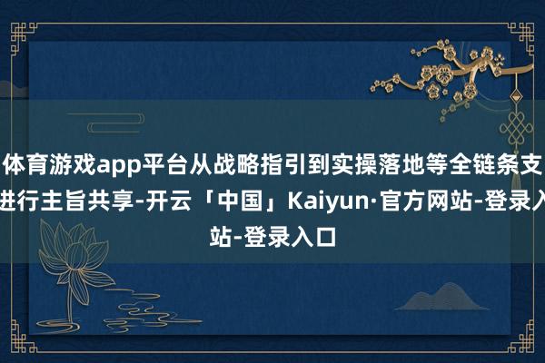 体育游戏app平台从战略指引到实操落地等全链条支柱进行主旨共享-开云「中国」Kaiyun·官方网站-登录入口