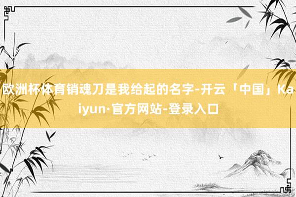 欧洲杯体育销魂刀是我给起的名字-开云「中国」Kaiyun·官方网站-登录入口