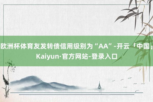 欧洲杯体育友发转债信用级别为“AA”-开云「中国」Kaiyun·官方网站-登录入口