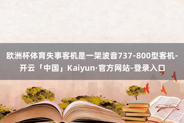 欧洲杯体育失事客机是一架波音737-800型客机-开云「中国」Kaiyun·官方网站-登录入口