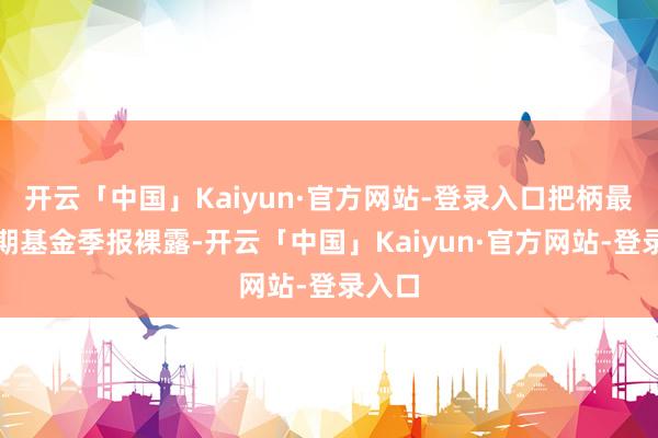 开云「中国」Kaiyun·官方网站-登录入口把柄最新一期基金季报裸露-开云「中国」Kaiyun·官方网站-登录入口