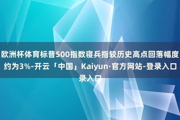 欧洲杯体育标普500指数寝兵指较历史高点回落幅度约为3%-开云「中国」Kaiyun·官方网站-登录入口