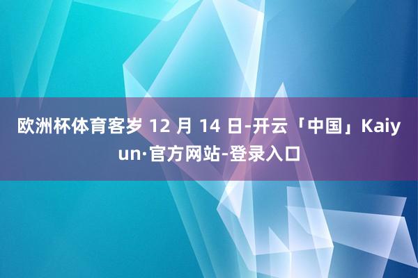 欧洲杯体育客岁 12 月 14 日-开云「中国」Kaiyun·官方网站-登录入口